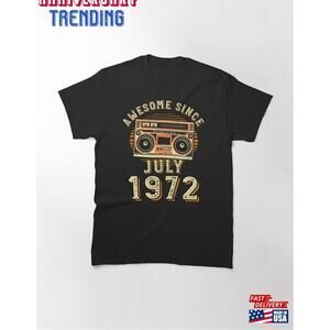 Funny Birthday Quote Awesome Since July 1972 Tshirt